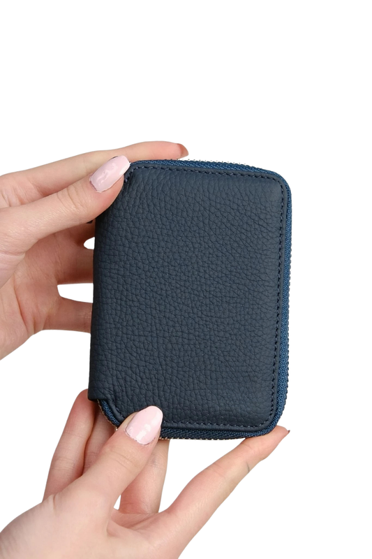 Kadın Fermuarlı Deri Cüzdan - Kartlık Çok Bölmeli Bozuk Para Gözlü, Minimalist Tasarım